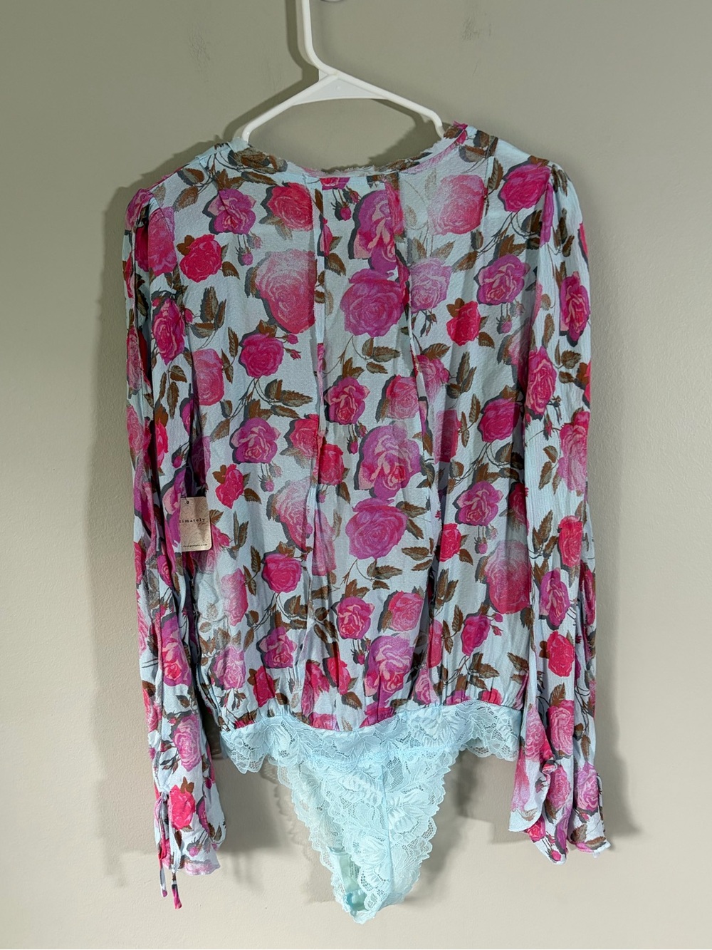 NWT Intimately Free People Everything’s Rosy Bodysuit‎ in Icy Blue/ Pink Small - Picture 7 of 7